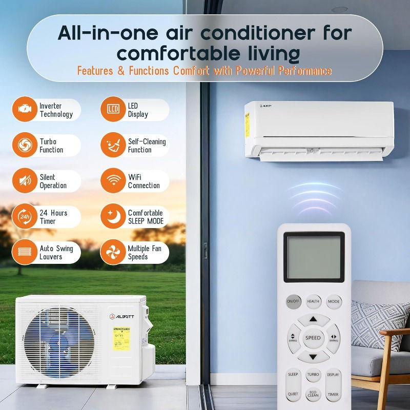 Thumbnail: Albott Mini Split Air Conditioner and Heater 12,000 BTU, Inverter Energy-Efficie