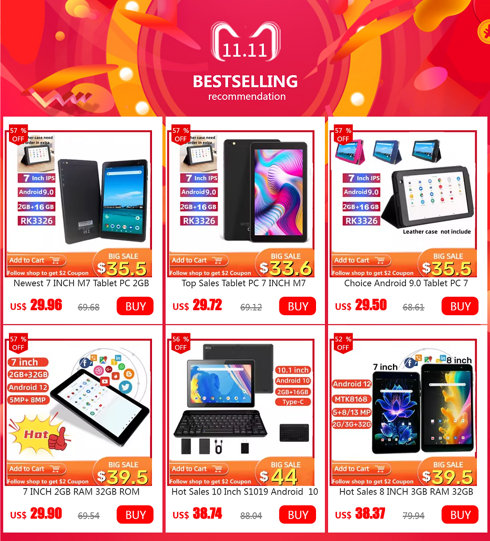 Thumbnail: New Arrival 11.6 INCH RAM 2GB ROM 64GB Tablet RCT6716 Android 10.0 MT8167 CPU 76