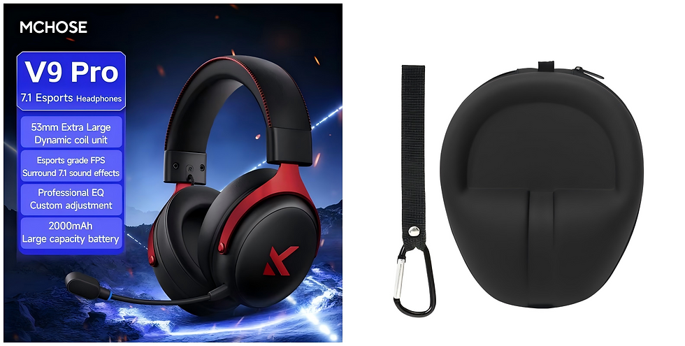 Thumbnail: MCHOSE V9 Pro Gaming Headset, Over-Ear Quad-Mode Wireless Bluetooth Headphones f