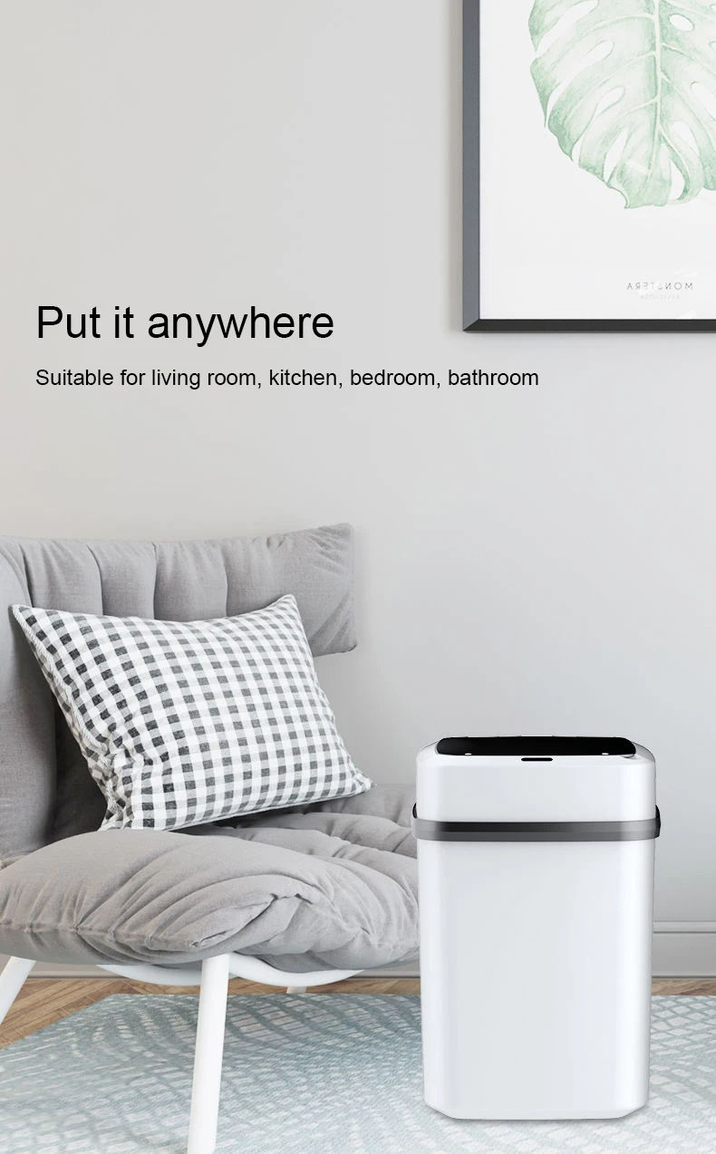 Thumbnail: 13L Smart Sensor Trash Can – Touch Bin for Kitchen, Bathroom, Toilet, Home Dus
