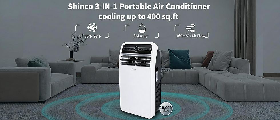 Thumbnail: Shinco 10,000 BTU Portable Air Conditioner, Portable AC Unit with Built-in Cool,