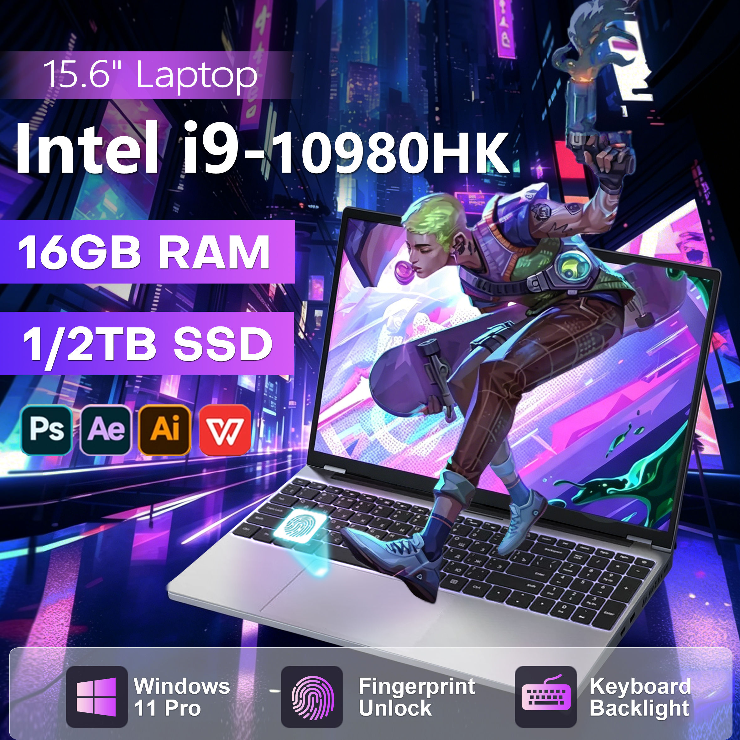 Windows 11 Pro i9 15.6" Laptop Computer PC Intel Core i9 10980HK 16GB RAM 1TB SS