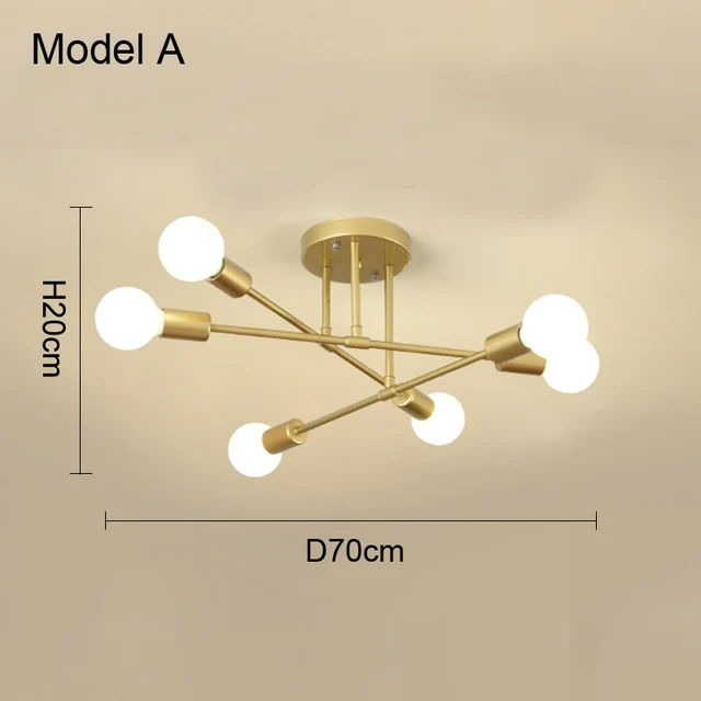Thumbnail: Nordic Minimalist Pendant Light Ceiling Lamp LED Chandelier Suitable for Bedroom