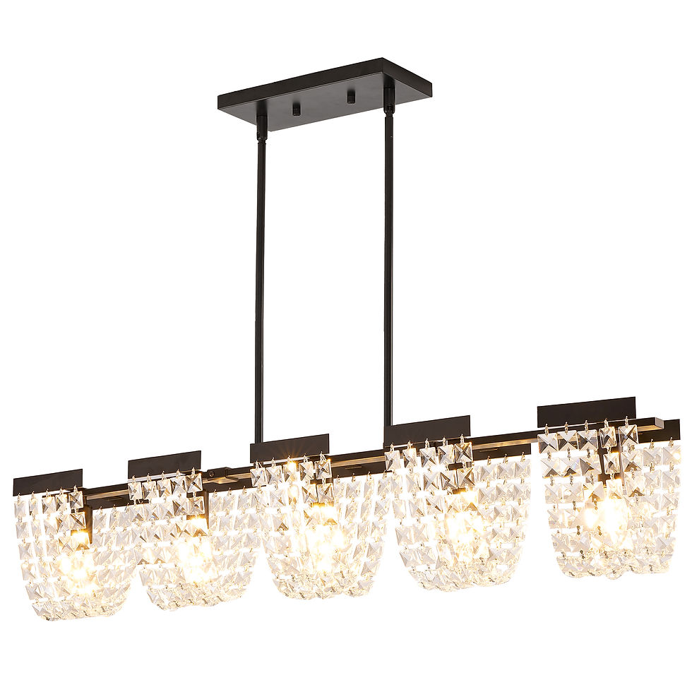 Thumbnail: 5-Light Luxury Gold Chandeliers for Living Room K9 Crystal Chandelier Fixture LE