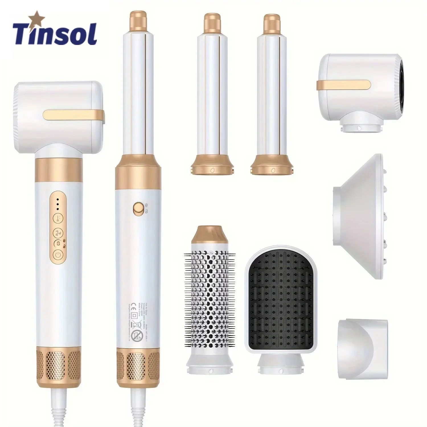 Tinsol 7 In 1 Hair Dryer Brush Brushless High Speed Hair Dryer with Diffuser Ion
