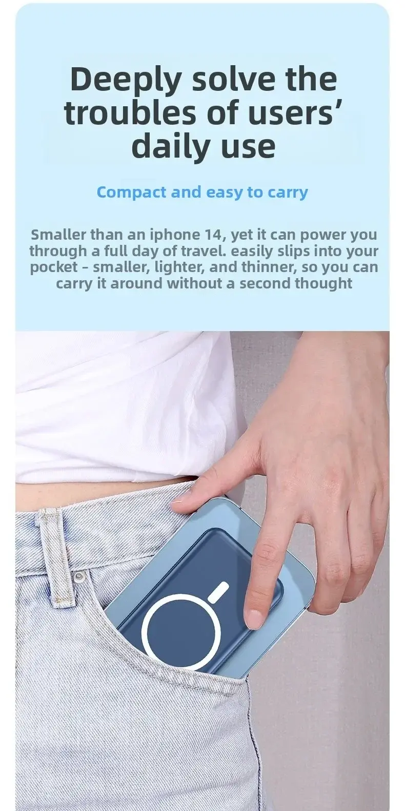 Thumbnail: Magnetic Power Bank for Magsafes 10000mAh Wireless PD 22.5W Fast Charger Powerba