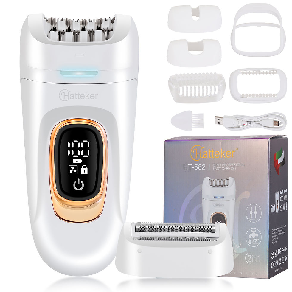 Thumbnail: Hatteker 2-in-1 Epilator Hair Remover Leg Body Portable Lady Shaver Hair Removal