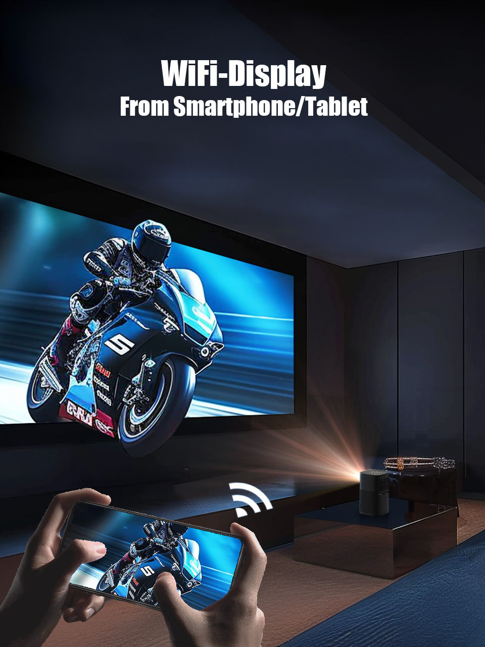 Thumbnail: Vevshao V30 3D 4K Mini Projector Cinema Smart Android WiFi Portable 1080P Home T