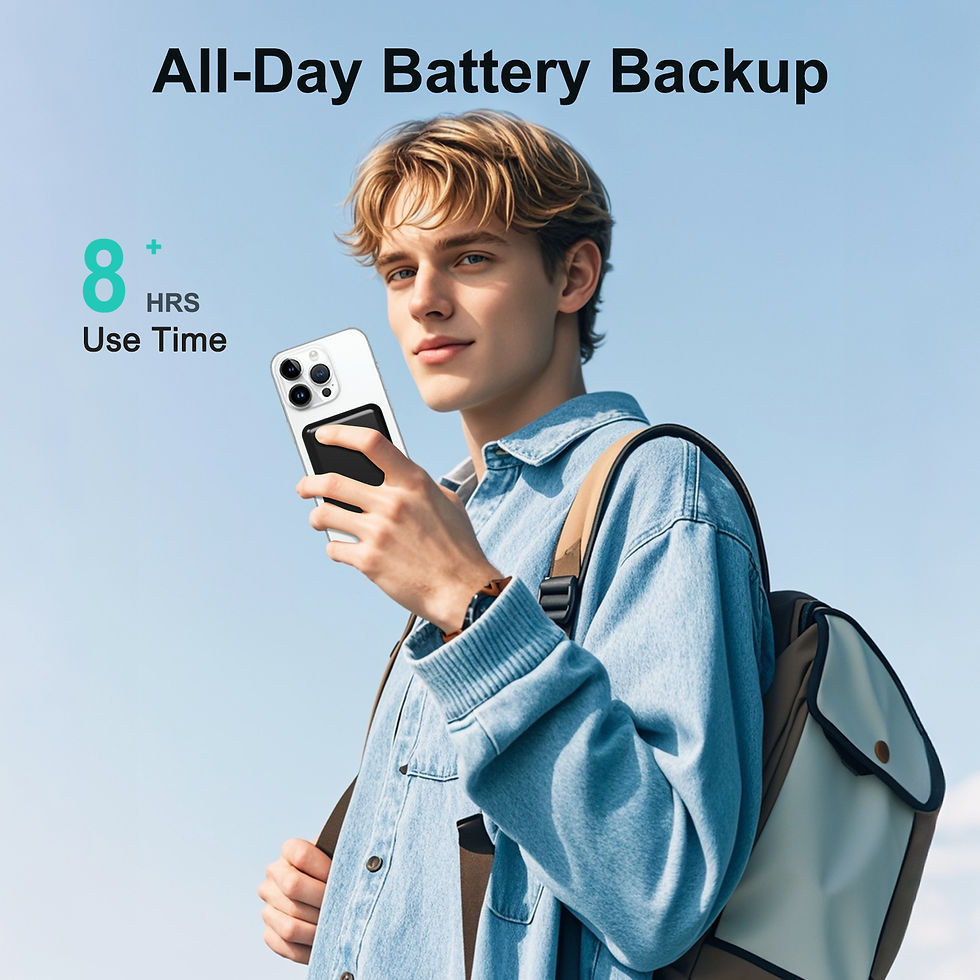Thumbnail: Magnetic Power Bank Portable 5000mAh Wireless Charger 20W With USB-C Cable For I