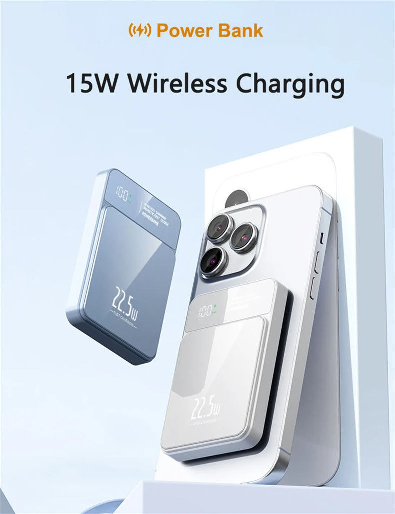 Thumbnail: 10000mAh Slim Magnetic Power Bank for Magsafe Wireless Powerbank Fast Charger Mi