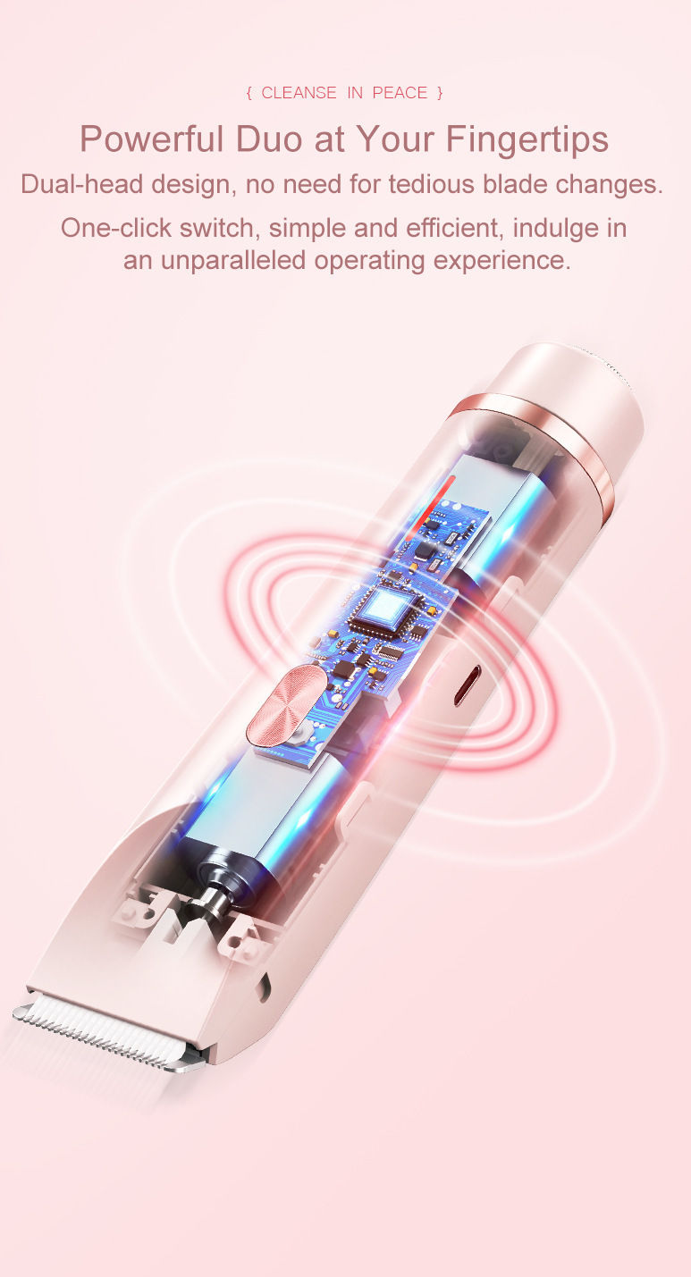 Thumbnail: Woman Double Head Electric Shaver Dual Purpose Female Razor Body Epilator Leg Un