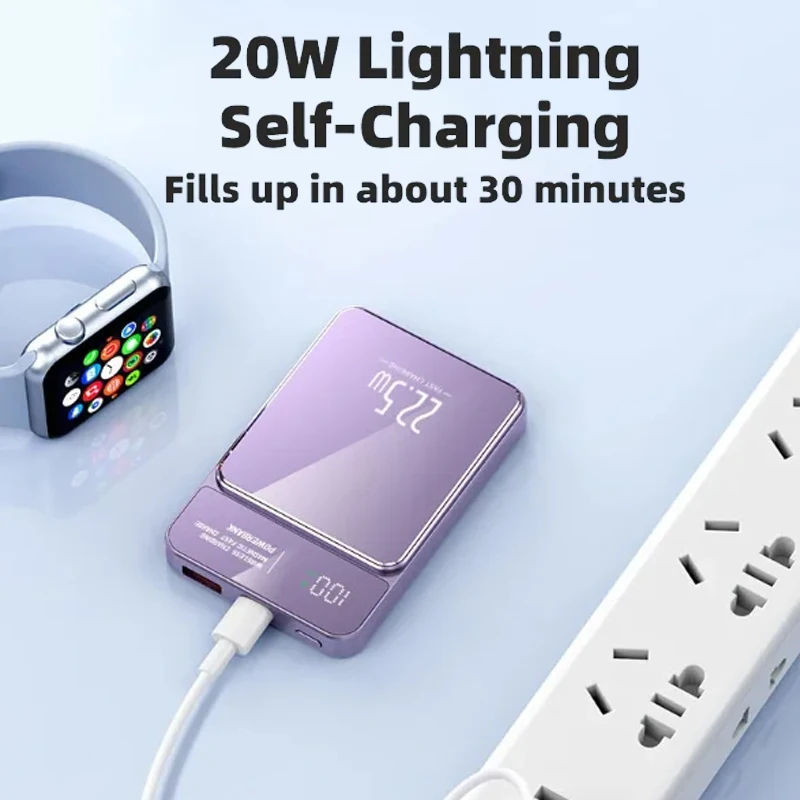 Thumbnail: 10000mAh Slim Magnetic Power Bank for Magsafe Wireless Powerbank Fast Charger Mi