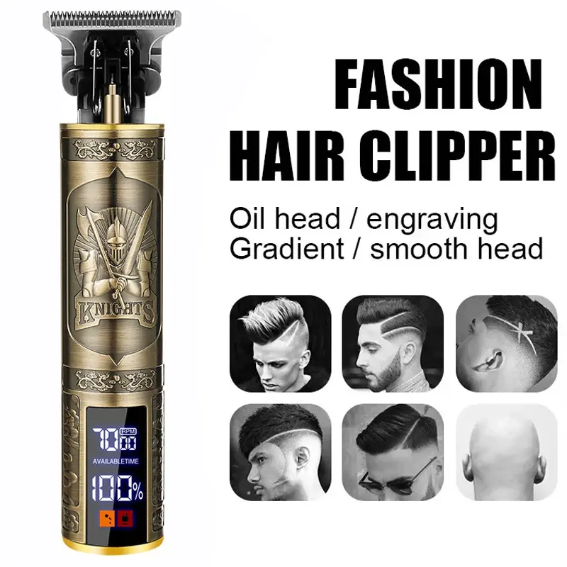 Thumbnail: Vintage Hair Clipper Cordless Trimmer portable USB Fast Charging Hair Cutting Ma