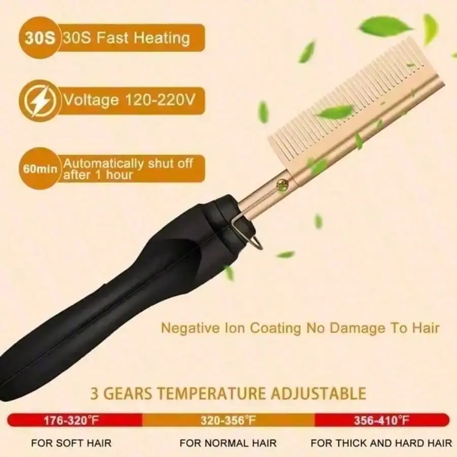Thumbnail: Electric Hair Straightening Brush — 2-in-1 Styling Comb (Straightening & Curli