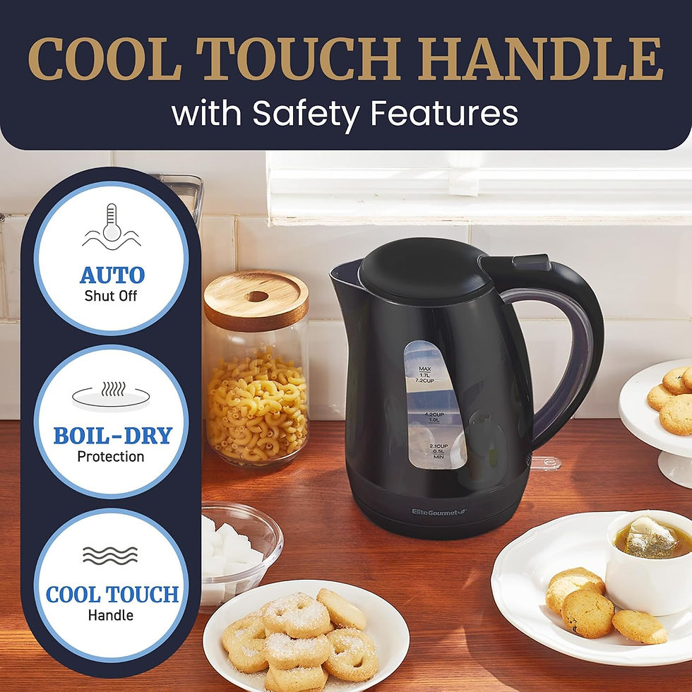 Thumbnail: Electric Tea Kettle 1.7L, Fast Boil with Auto Shut-Off and BPA-Free Design, Perf