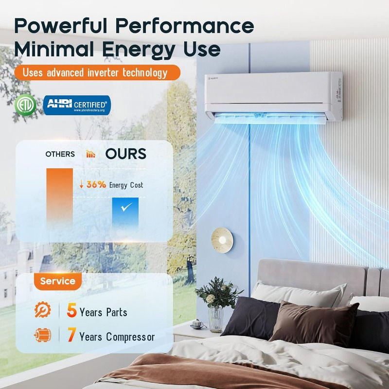 Thumbnail: Albott Mini Split Air Conditioner and Heater 12,000 BTU, Inverter Energy-Efficie