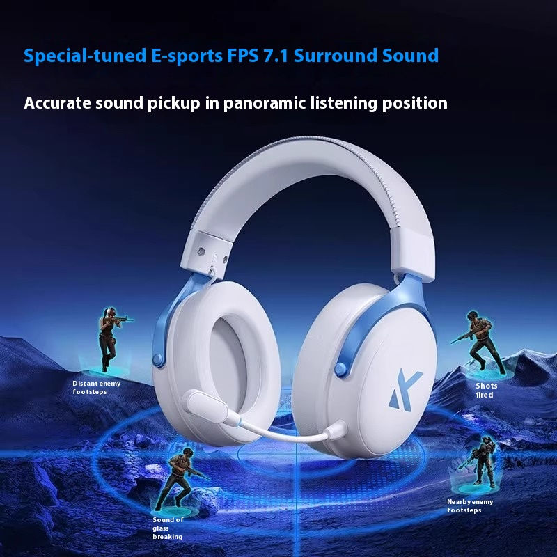 Thumbnail: MCHOSE V9 Pro Gaming Headset, Over-Ear Quad-Mode Wireless Bluetooth Headphones f