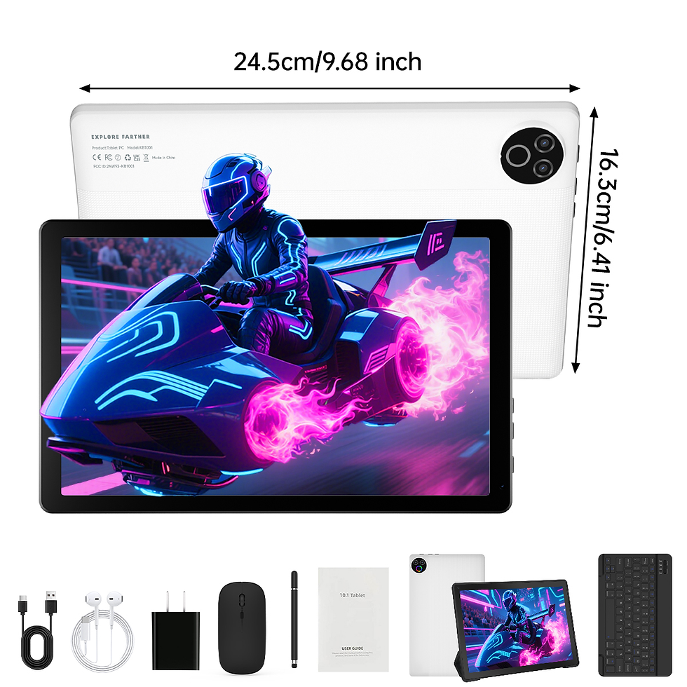 Thumbnail: URAO 10 Inch Android 15 OS GMS Certified Tablets 1.8GHz 20GB RAM 64GB ROM 1TB Ex