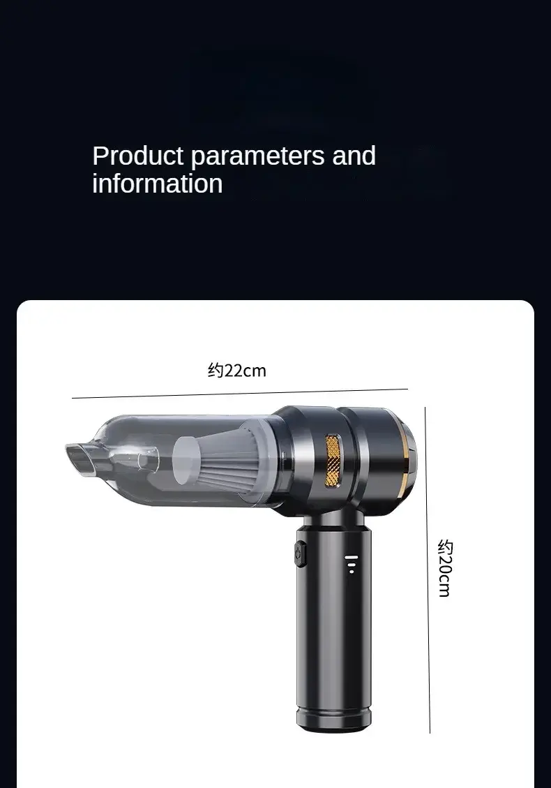 Thumbnail: Car Vacuum Cleaner High Power Portable Handheld Wireless Brushless Motor Cleanin