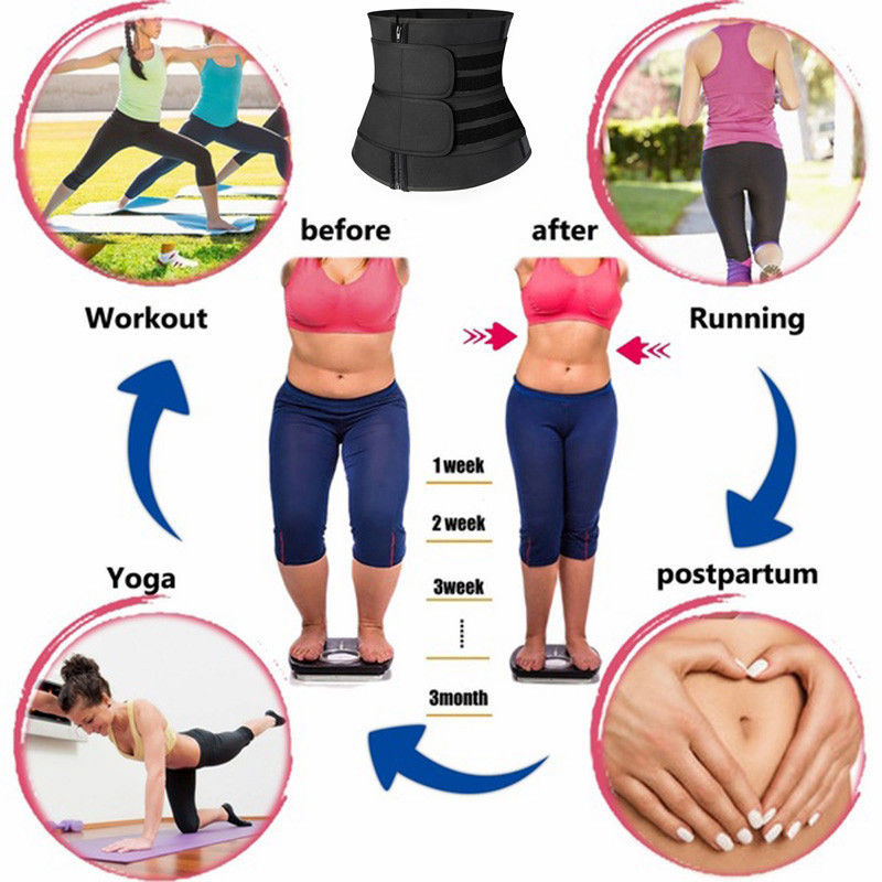 Thumbnail: 1pc Waist Trainer Slimming Body Shaper Fitness Belt Weight Loss Fat Burning Spor