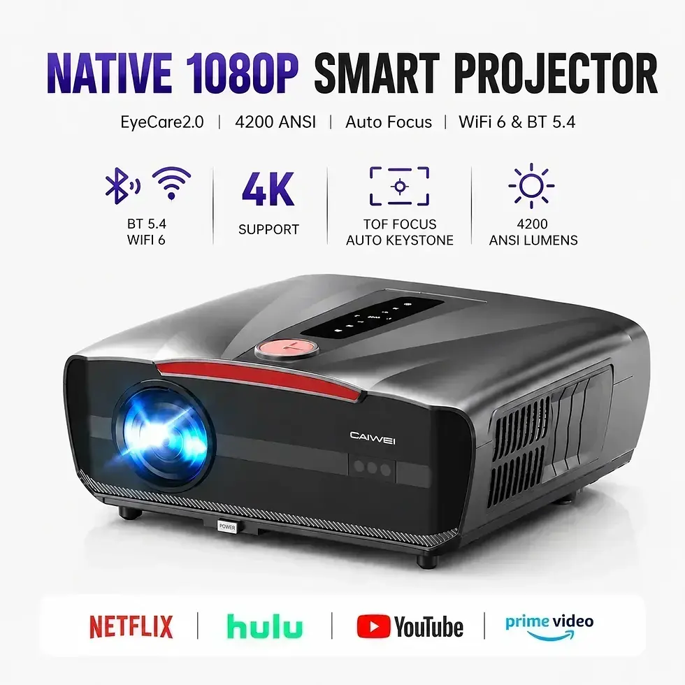Thumbnail: Netflix Certified 4K Smart Projector Native 1080P Dolby Audio WiFi6 Bluetooth Au