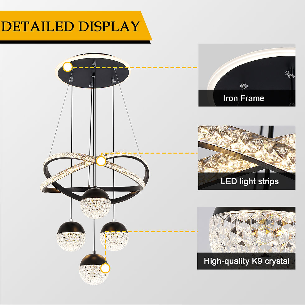 Thumbnail: Modern led Chandelier Lighting Three LED Colors Nordic Restaurant Lighting Livin