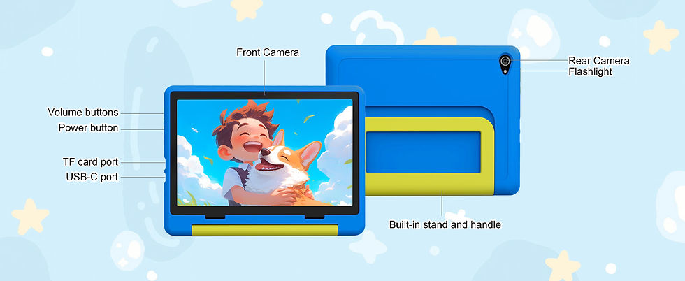 Thumbnail: Kid Tablet Android 15 Tablet for Kids 10 inch 20GB+64GB 8-Core with Case 1TB TF 