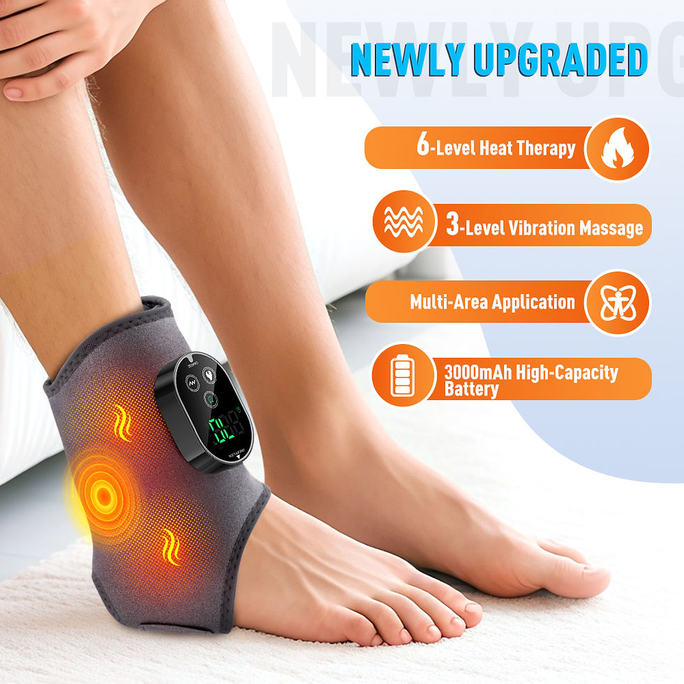 Thumbnail: Electric Cordless Heated Ankle Guard Massager for Right or Left Foot Vibration M