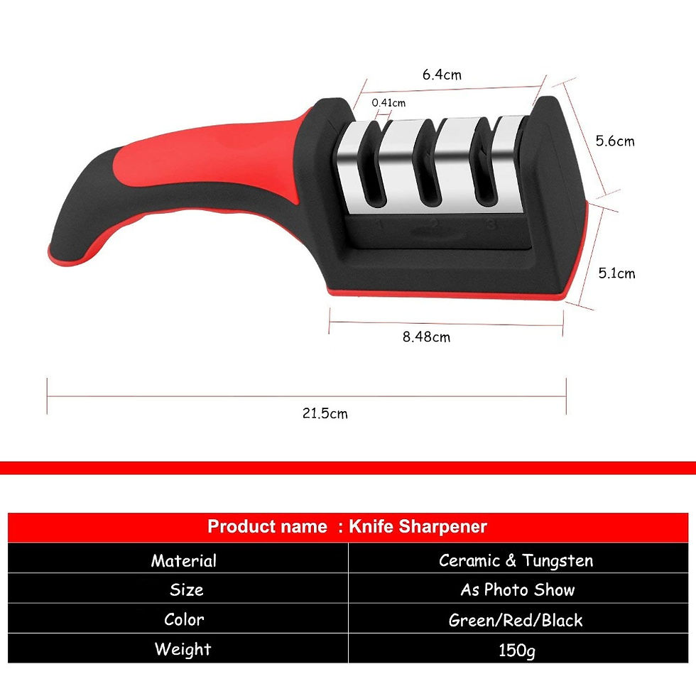 Thumbnail: LMETJMA 3-Stage Knife Sharpener with 1 More Replace Sharpener Manual Kitchen Kni