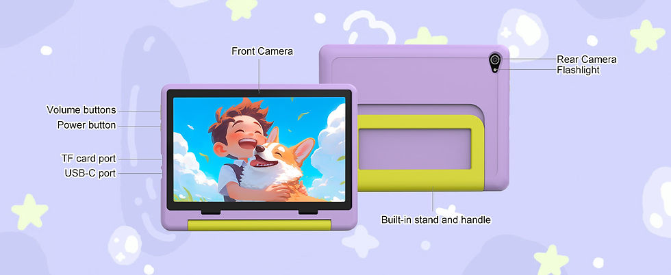 Thumbnail: Kid Tablet Android 15 Tablet for Kids 10 inch 20GB+64GB 8-Core with Case 1TB TF 