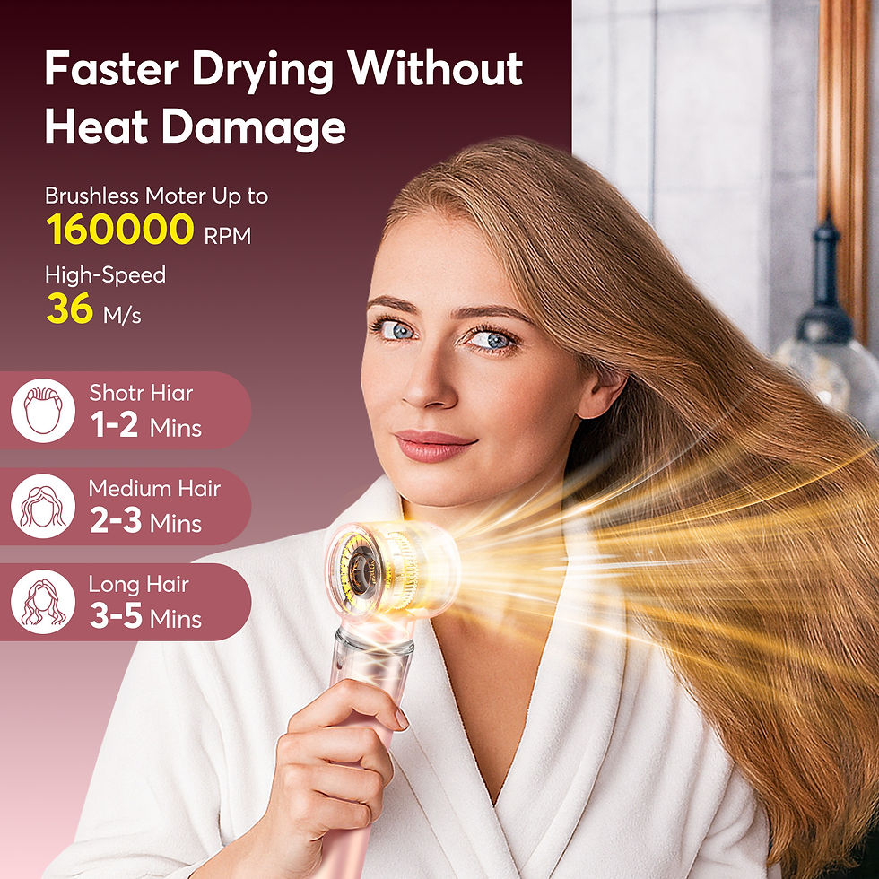 Thumbnail: 5 in 1 High Speed Hair Dryer,Hot Air Comb Set,Hair Brush,Curling Iron,Hair Strai