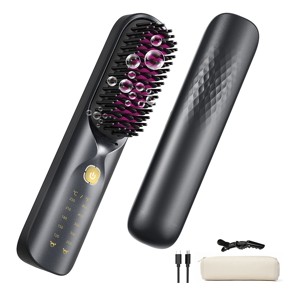 Thumbnail: Cordless Hair Straightener Portable Brush 30s Fast Heating 10000mAh Rechargeable