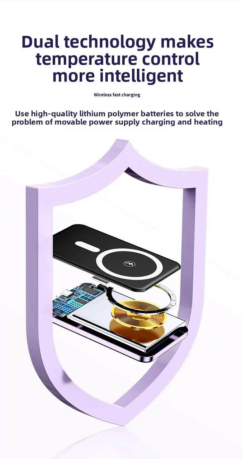 Thumbnail: Taepiaai 20000mAh Portable Magnetic Wireless PowerBank PD22.5W Fast Charging Ext