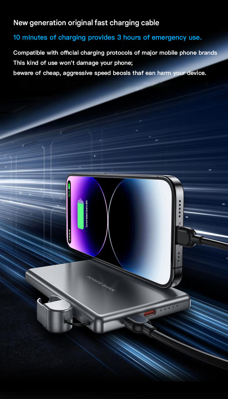 Thumbnail: 10000mAh Ultra Slim Power Bank for MagSafe,Magnetic Wireless Powerbank Fast Char