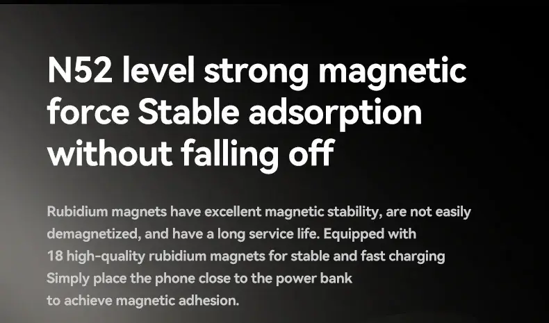 Thumbnail: 10000mAh Magnetic Power Bank Qi 2 Wireless Charger PD20W Super Fast Charging For