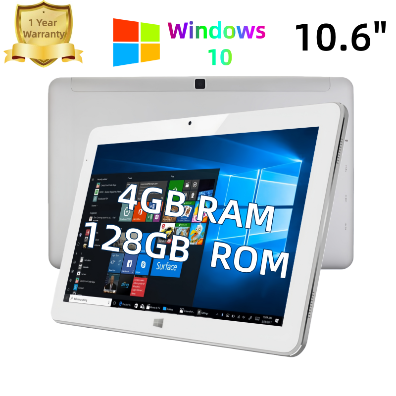4GB RAM 128GB ROM 10.6 Inch Windows 10 Tablet PC 8000mAh Battery 1920x1080 IPS 6