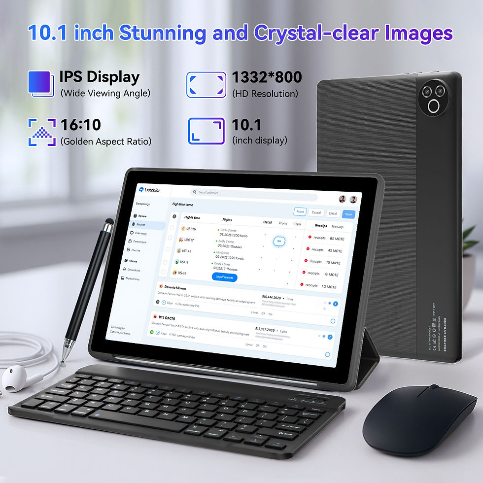Thumbnail: URAO 10 Inch Android 15 OS GMS Certified Tablets 1.8GHz 20GB RAM 64GB ROM 1TB Ex