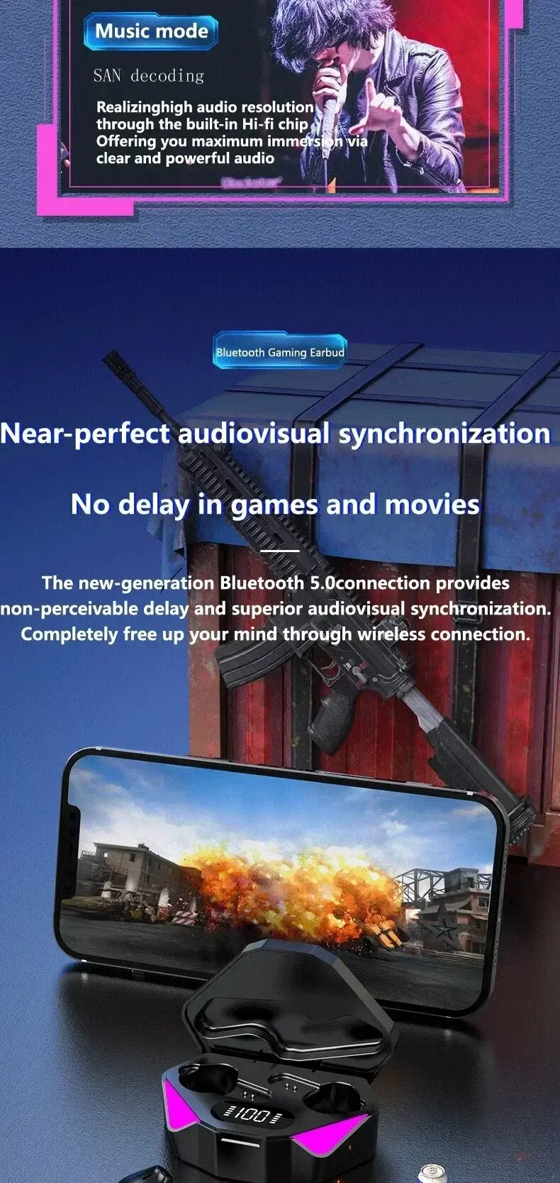Thumbnail: NEW X15 TWS Earphones Bluetooth Wireless Gamer Headphones 65ms Low Latency Earbu