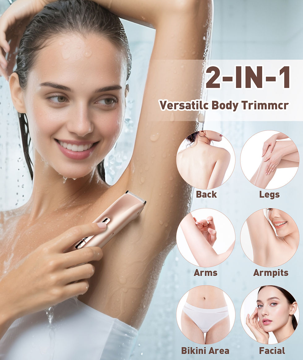 Thumbnail: Bikini Trimmer for Women - 2 in 1 Electric Razors for Women - Dual Head Electric