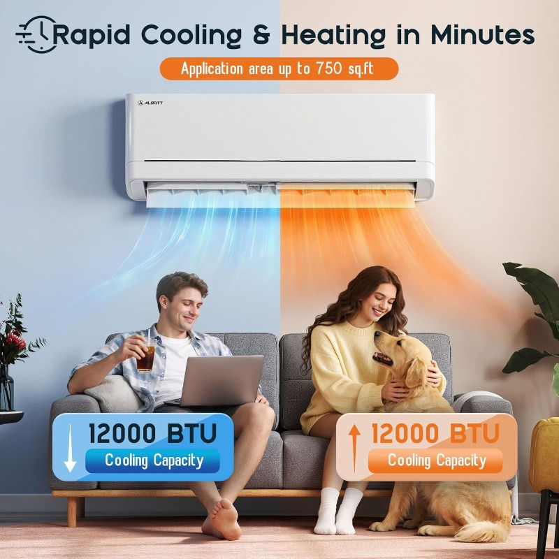 Thumbnail: Albott Mini Split Air Conditioner and Heater 12,000 BTU, Inverter Energy-Efficie