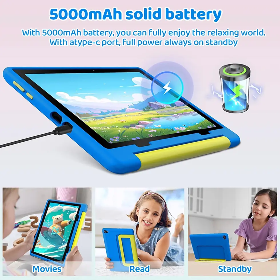 Thumbnail: Kid Tablet Android 15 Tablet for Kids 10 inch 20GB+64GB 8-Core with Case 1TB TF 