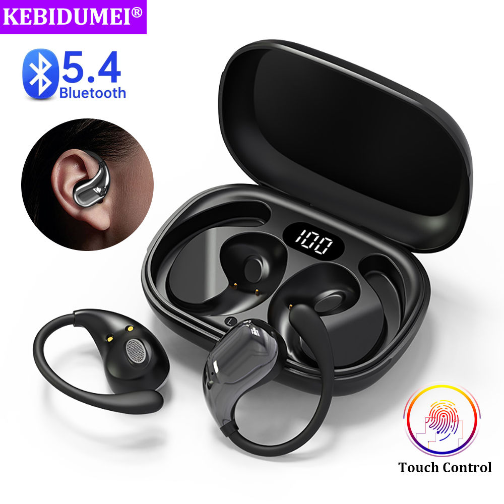 Bluetooth 5.4 Ear Hook Headphones TWS Wireless Earphones HiFi Stereo Waterproof