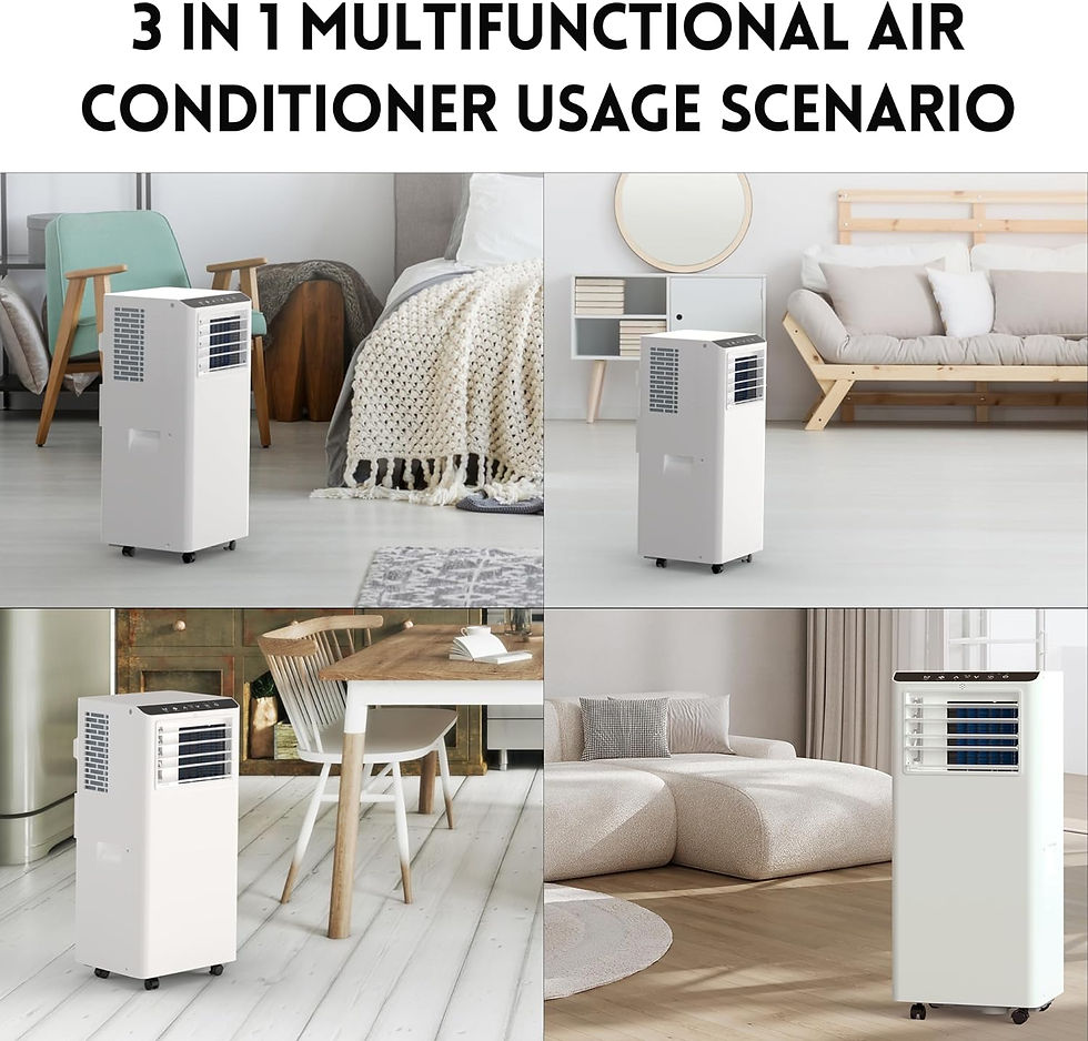 Thumbnail: 8500 BTU Portable Air Conditioner with LCD Display Remote Control,Cooling Up to 