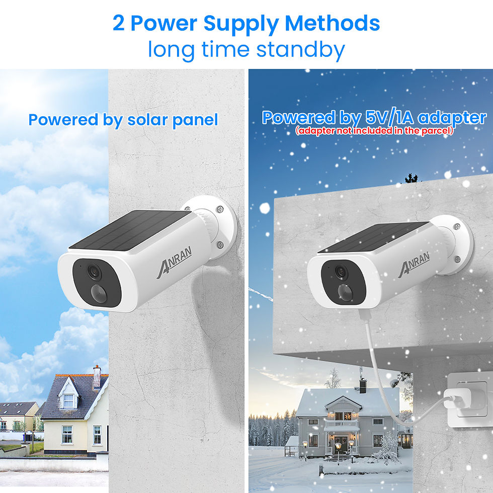 Thumbnail: ANRAN 2K Solar Camera 4PCS Home Security Cameras Set 2.4G Wireless WIFI Camera B