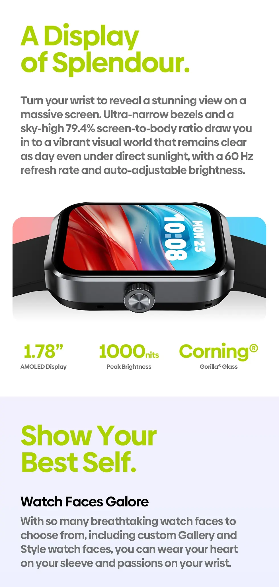 Thumbnail: Zeblaze Beyond 3 Plus GPS Smart Watch 1.78'' AMOLED Display Built-in Alexa Make/
