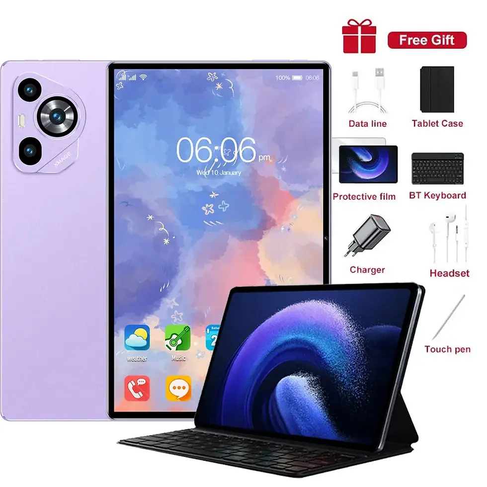 Thumbnail: HOT New M70 Plus Original 5G Dual Card Tablets Android 22GB+2TB 11.6 inch Tablet