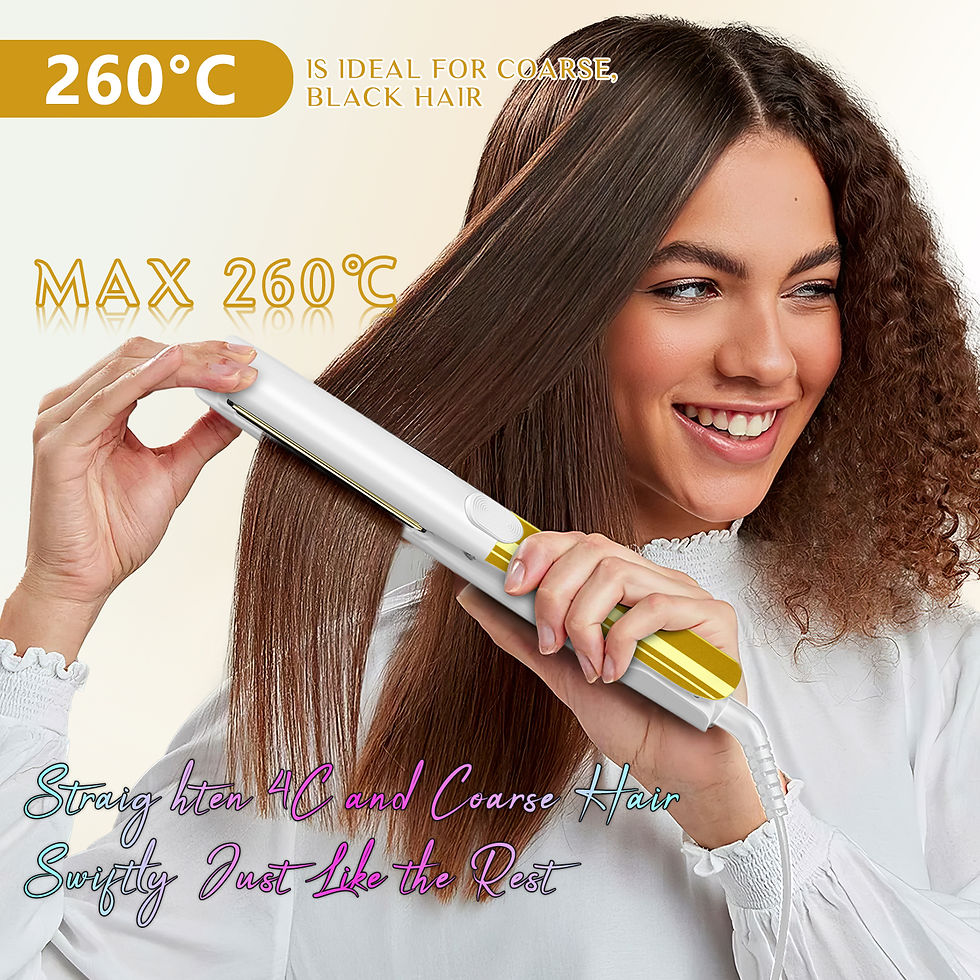 Thumbnail: RUCHA Mirror Titanium Plate Hair Flat Iron with Plasma Keratin Treatment for Fri