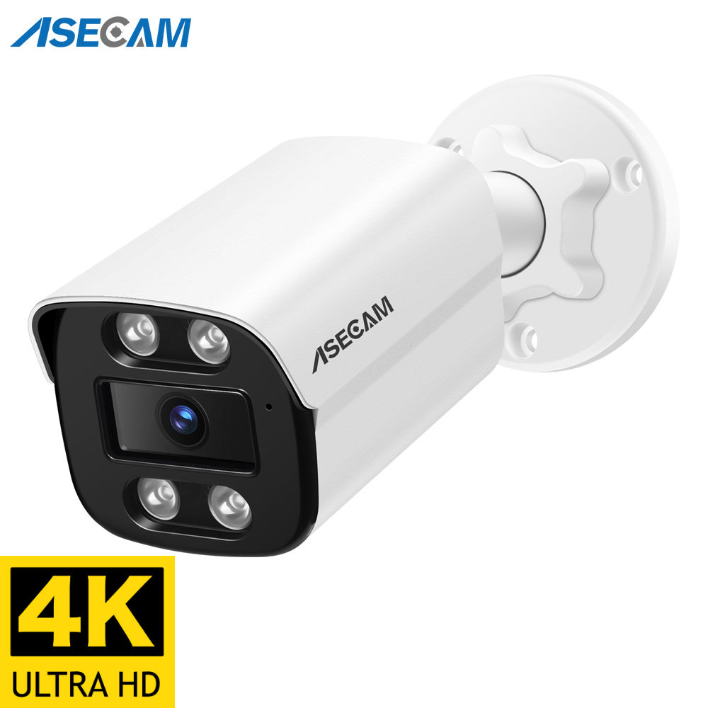New 4K 8MP IP Camera Audio Outdoor POE H.265 Onvif Metal Bullet Home Color Night