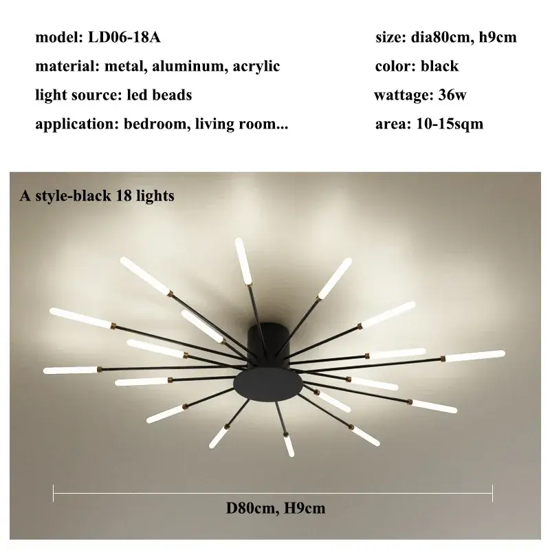 Thumbnail: Modern Firework s Led Ceiling Lamp Creativity Living Dining Room Ceiling Chandel