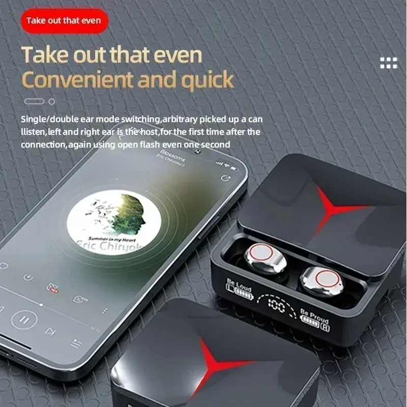 Thumbnail: Original TWS M90 Wireless Headphones Gaming Earphone Bluetooth 5.3 Sport Earbuds